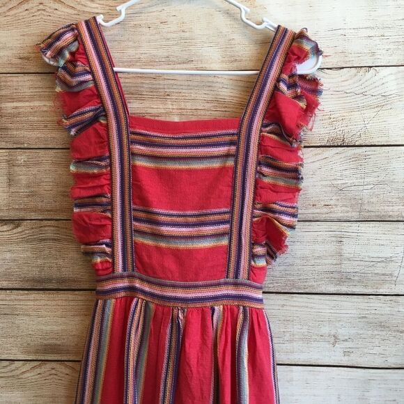 ‎DRA SOUTHWESTERN STRIPE MALIBU DRESS IN RED - Picture 2 of 6
